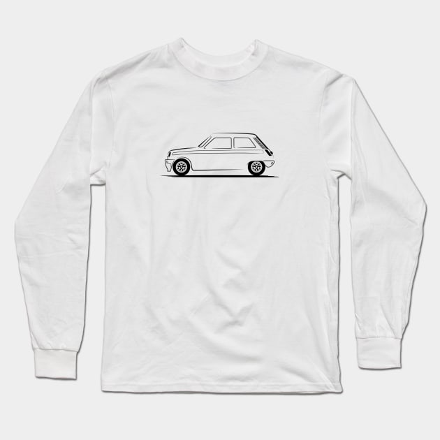 Renault 5 Le Car Black Long Sleeve T-Shirt by PauHanaDesign